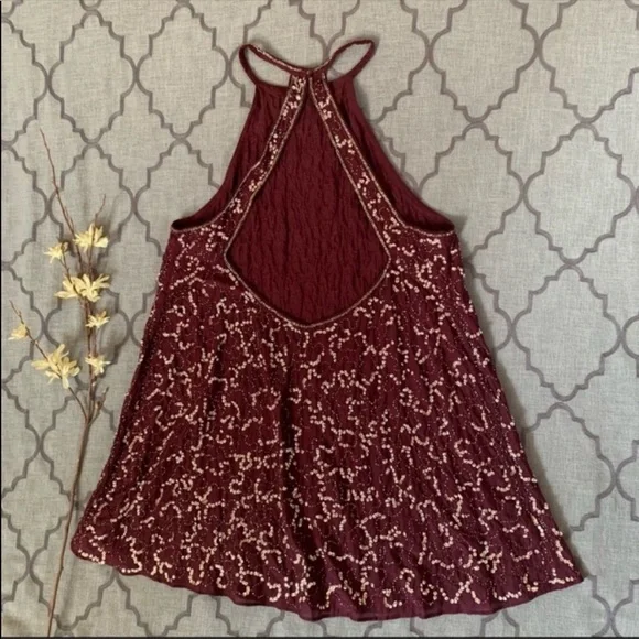 STUNNING RARE Free People Sassy Glam! Sequin Open Back Flying High Mini Dress - Picture 12 of 16